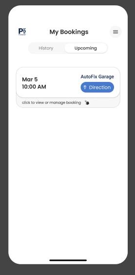 My bookings mobile view