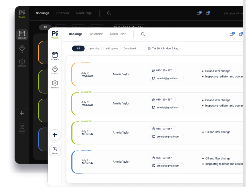 PickDay booking dashboard preview